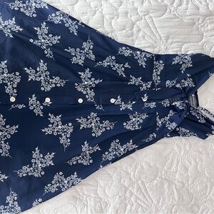 Floral Navy Sleeveless Dress